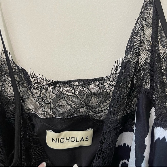 NICHOLAS Sage lace-trimmed printed satin maxi dress - Picture 11 of 11